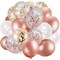 60 Pack Rose Gold Balloons - Includes White Balloons and Confetti Balloons with Ribbon | Ideal for Bridal, Baby Shower, Graduation, and Engagement Party Decorations